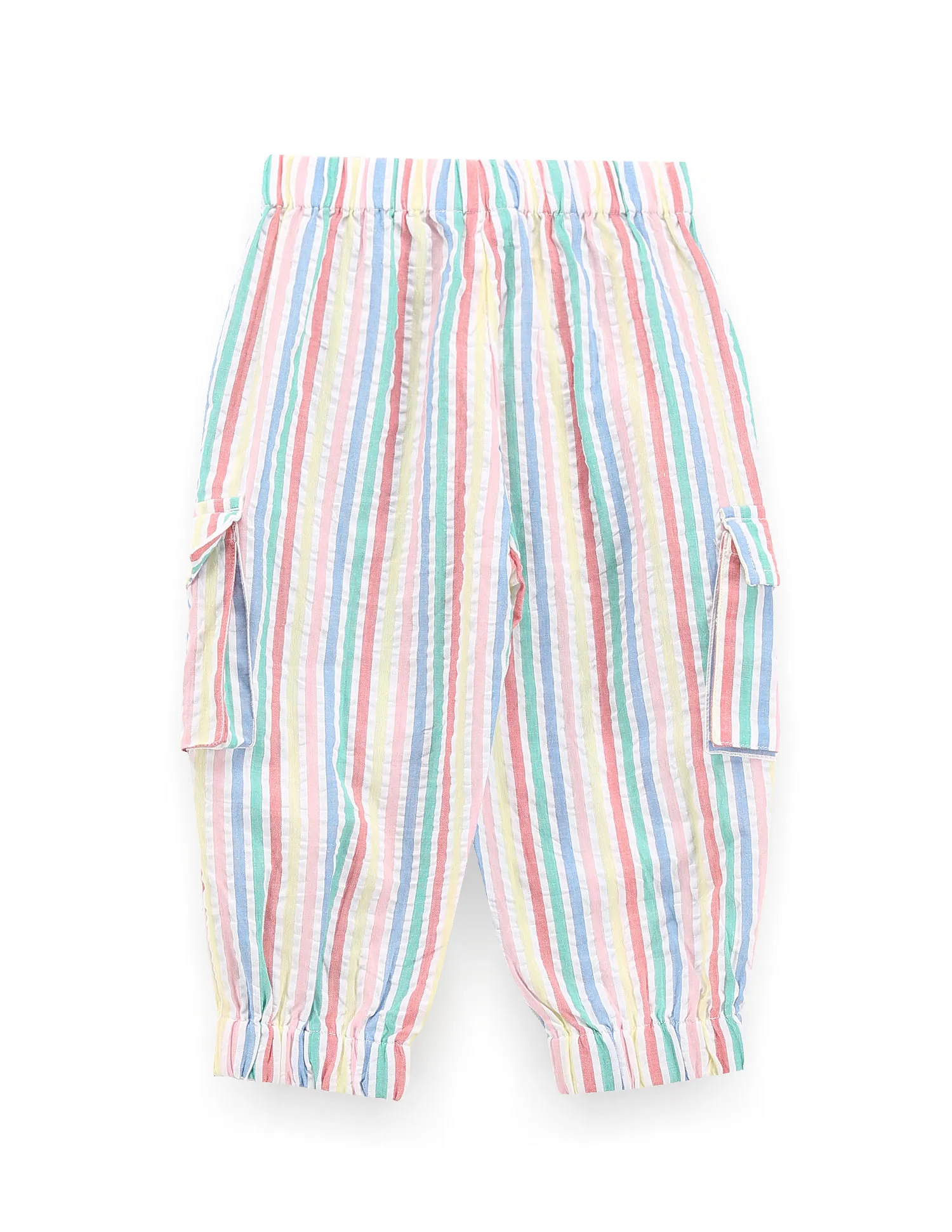 U.S. Polo Assn. Kids Girls Vertical Stripe Cotton Joggers