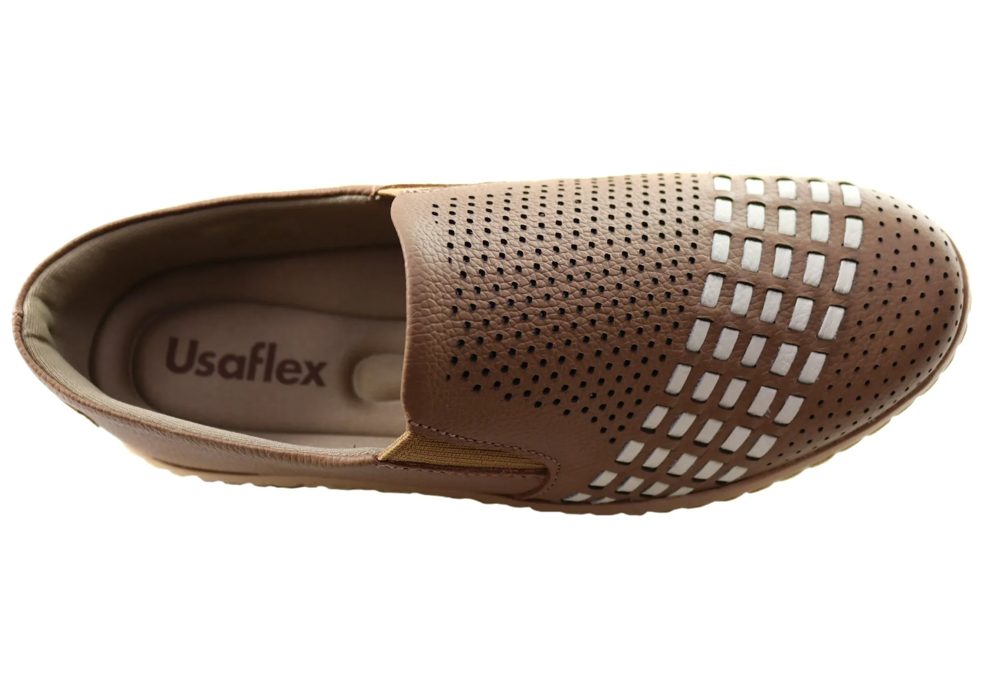 Usaflex Dolce Womens Comfortable Leather Slip On Shoes Made In Brazil