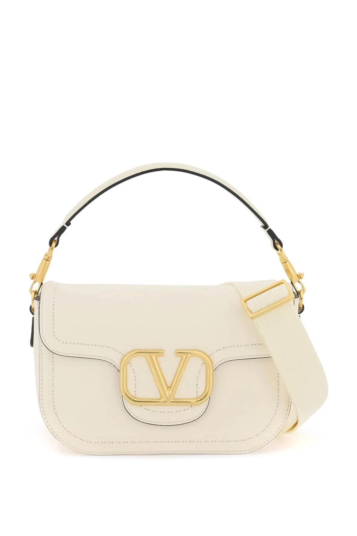 VALENTINO GARAVANI Mini Grained Leather Shoulder Bag - 23.5cm x 18cm x 8cm