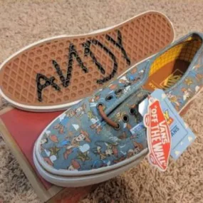 Vans x toy story authentic woody print denim pixar 4 sneakers mens new rare 9.5