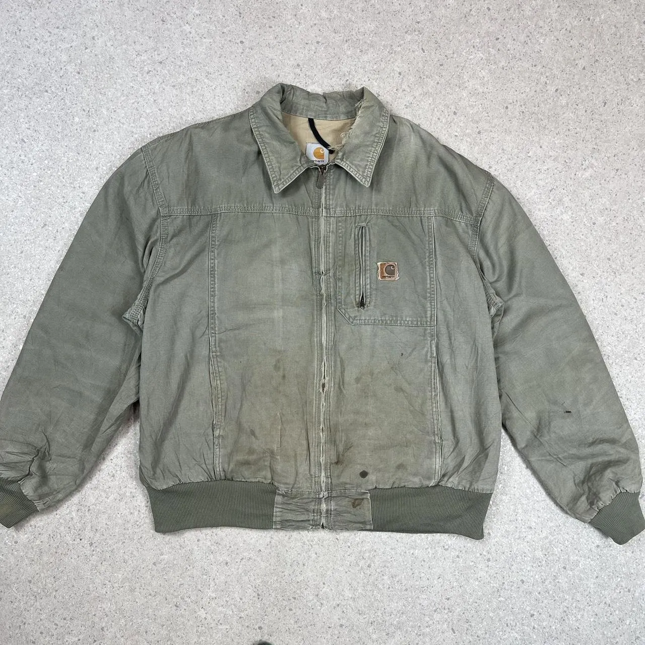 Vintage Carhartt zip up green jacket XL