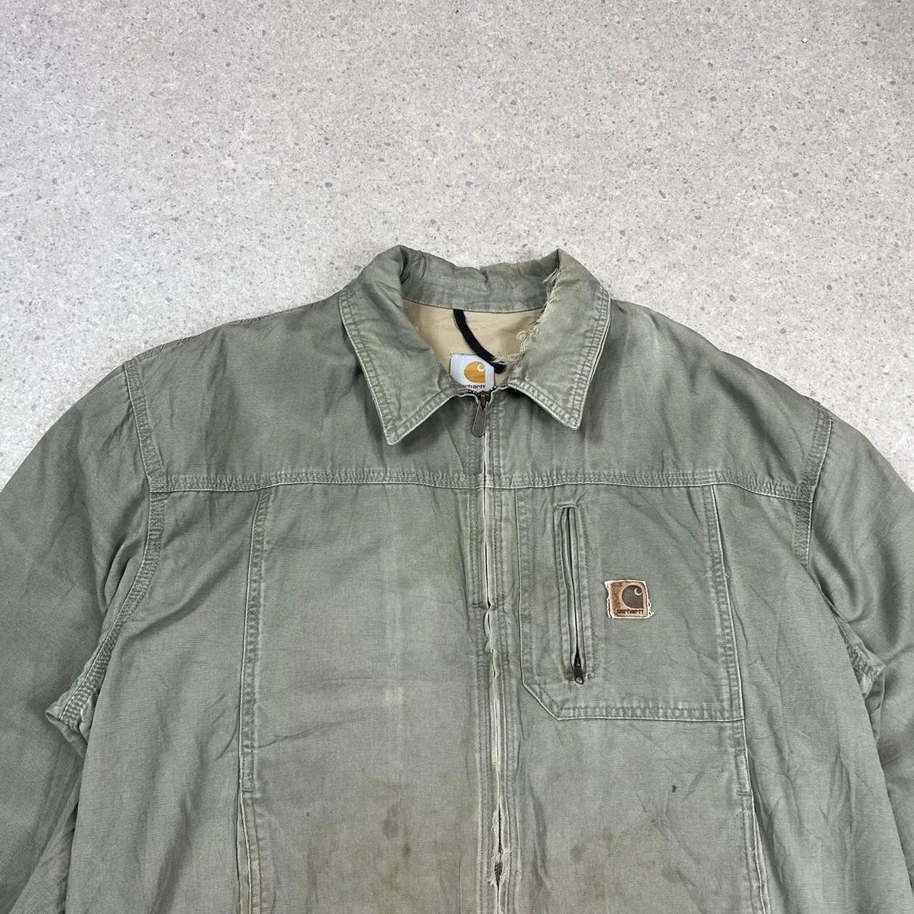 Vintage Carhartt zip up green jacket XL