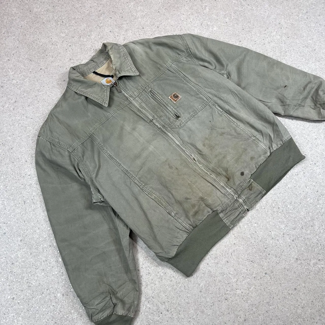 Vintage Carhartt zip up green jacket XL