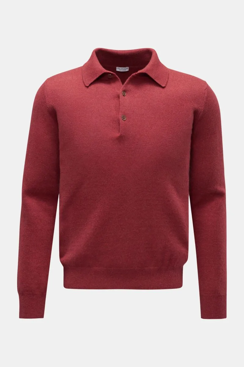 VON BRAUN cashmere knit polo red