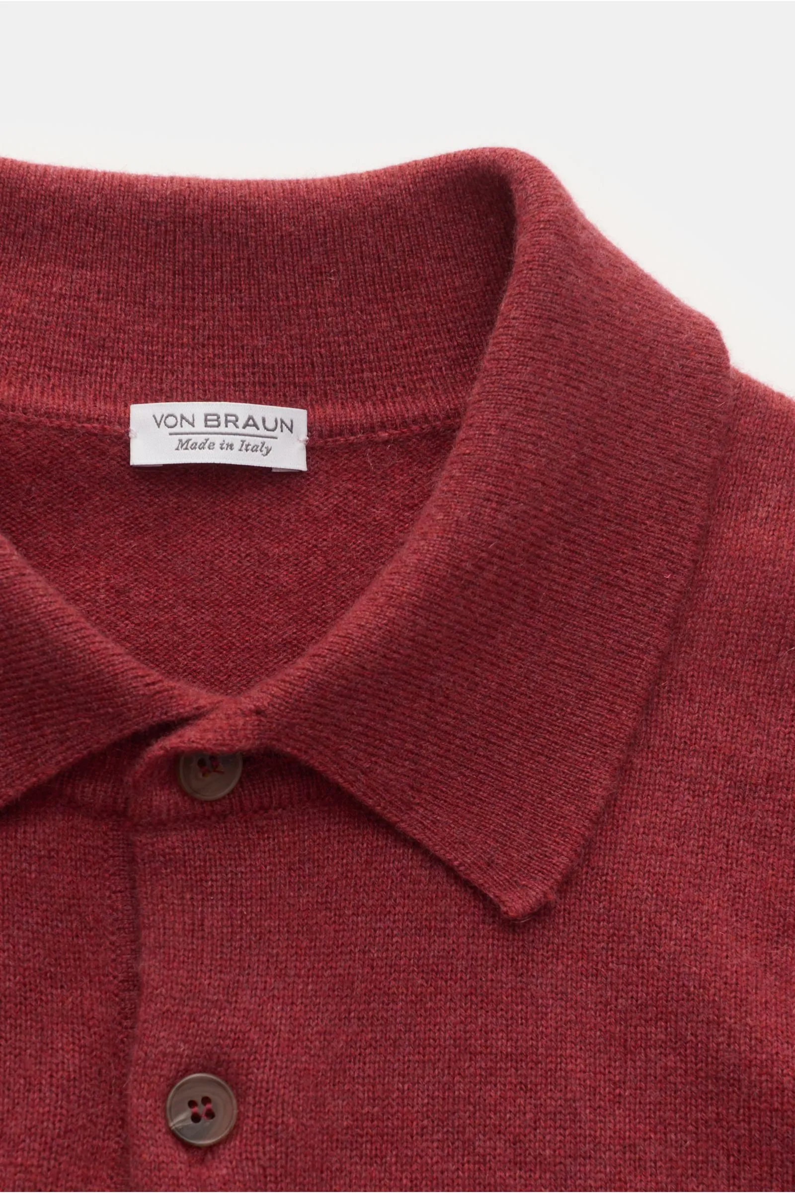 VON BRAUN cashmere knit polo red