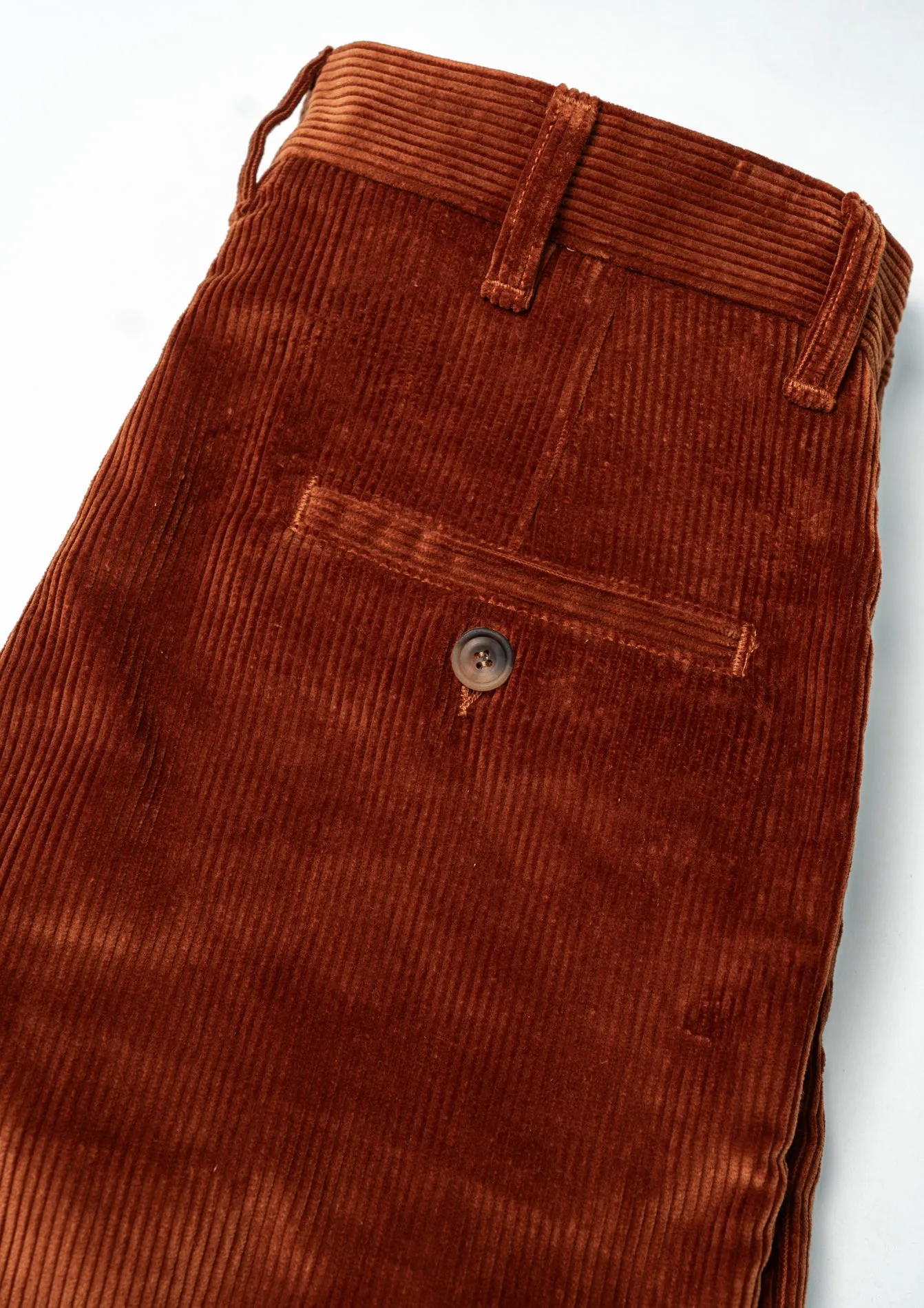 W12 Regular Straight Heavy Corduroy Mens Trousers Rust Orange