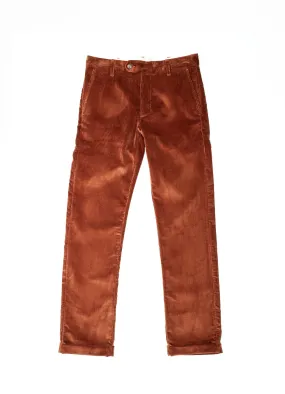 W12 Regular Straight Heavy Corduroy Mens Trousers Rust Orange