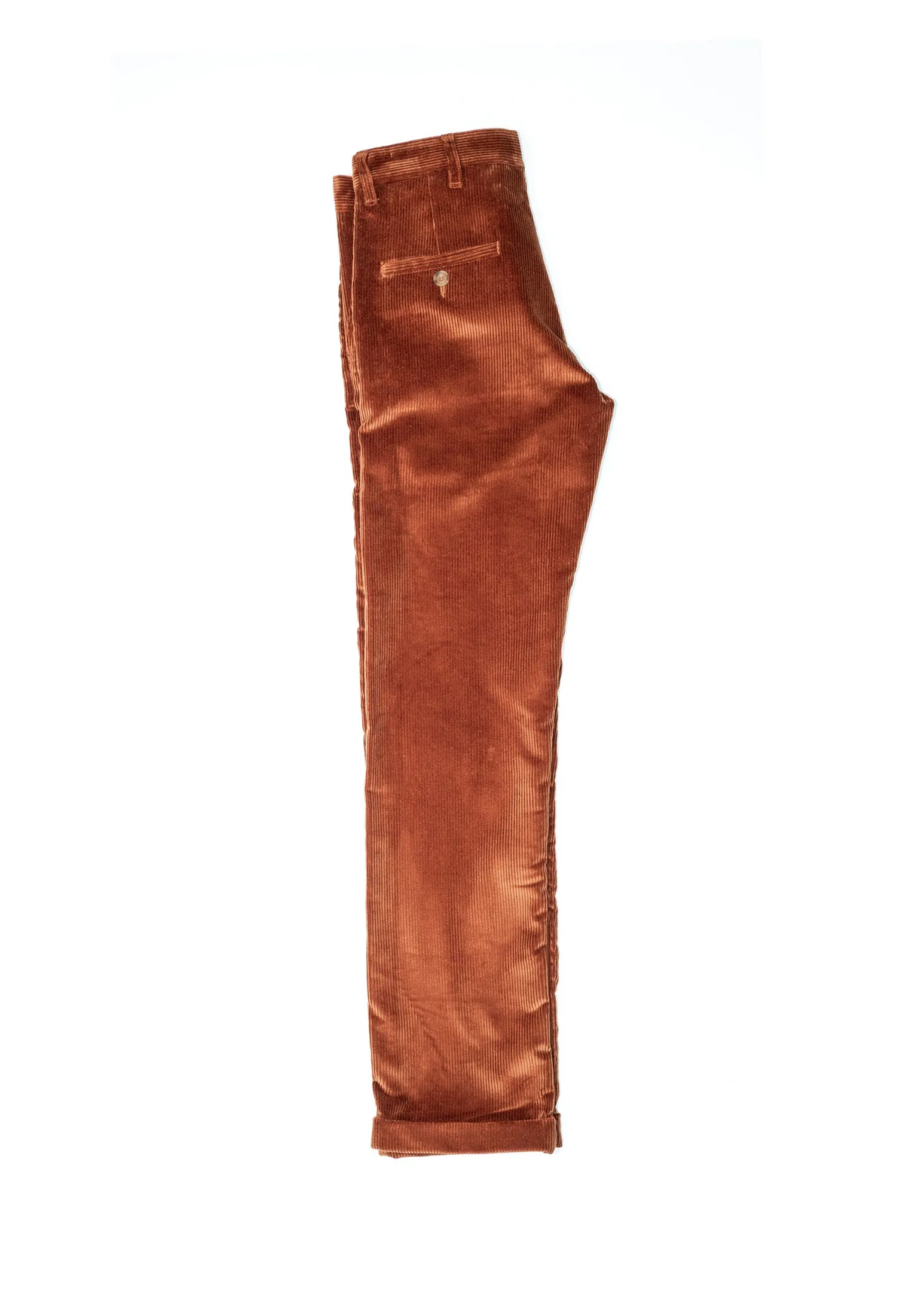 W12 Regular Straight Heavy Corduroy Mens Trousers Rust Orange