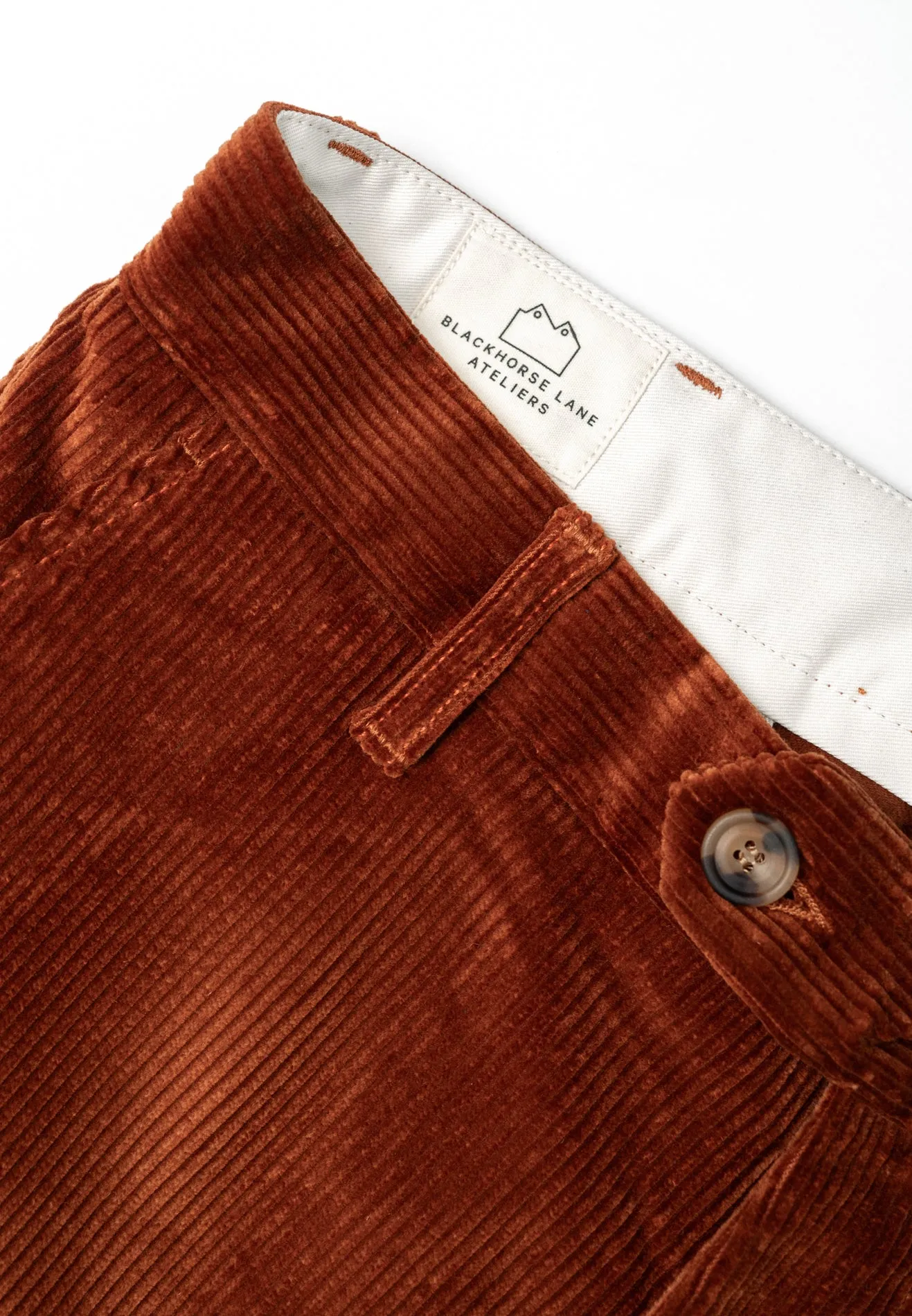 W12 Regular Straight Heavy Corduroy Mens Trousers Rust Orange