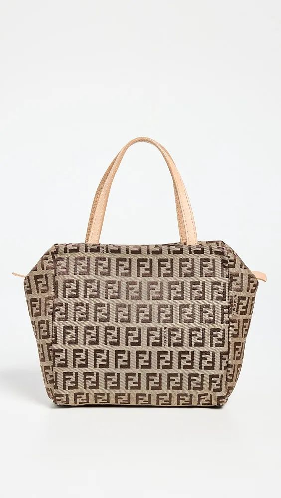 What Goes Around Comes Around   Fendi Beige Zucchino Mini Handbag 