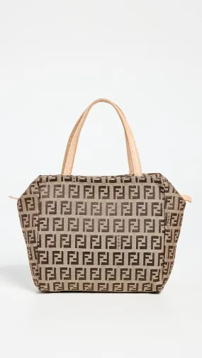 What Goes Around Comes Around   Fendi Beige Zucchino Mini Handbag 