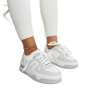 White and gray Galit sneakers with a thick sole