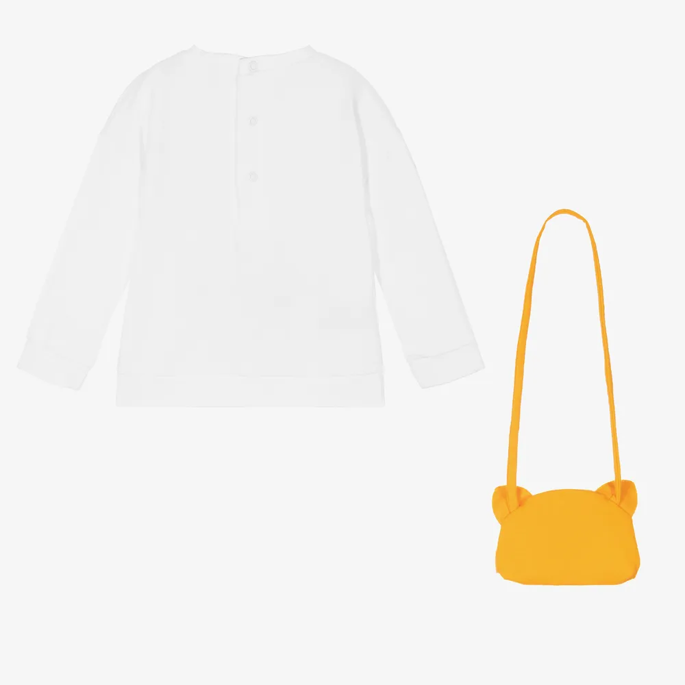 White Sweatshirt & Cat Bag