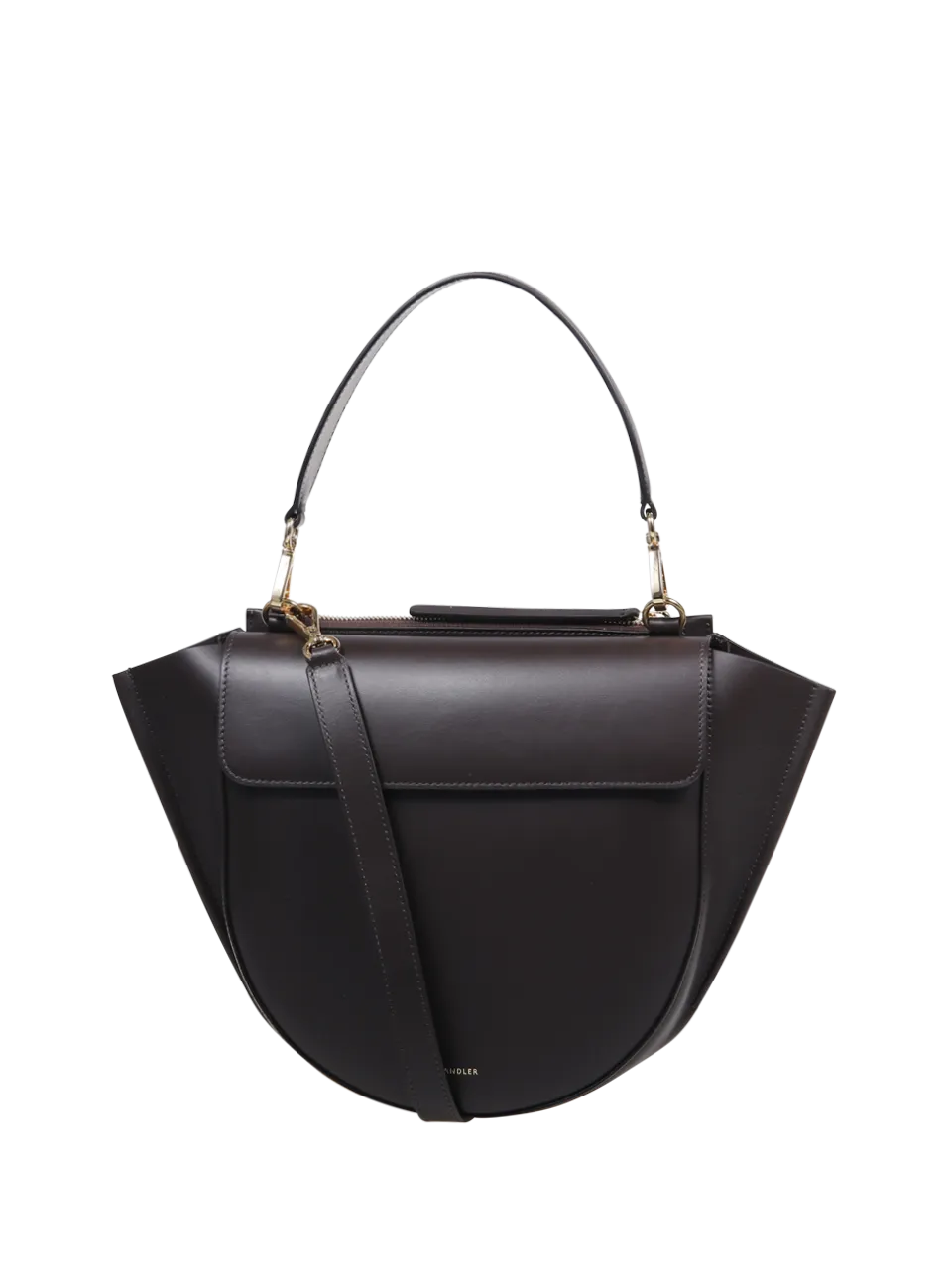 WOMAN WANDLER DARK BROWN CALF LEATHER HORTENSIA MEDIUM BAG