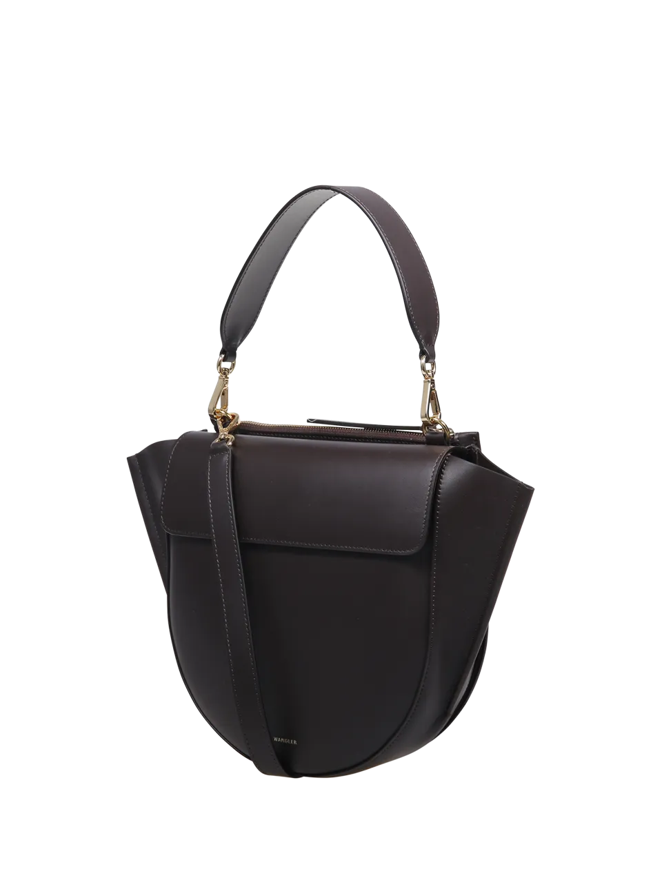 WOMAN WANDLER DARK BROWN CALF LEATHER HORTENSIA MEDIUM BAG