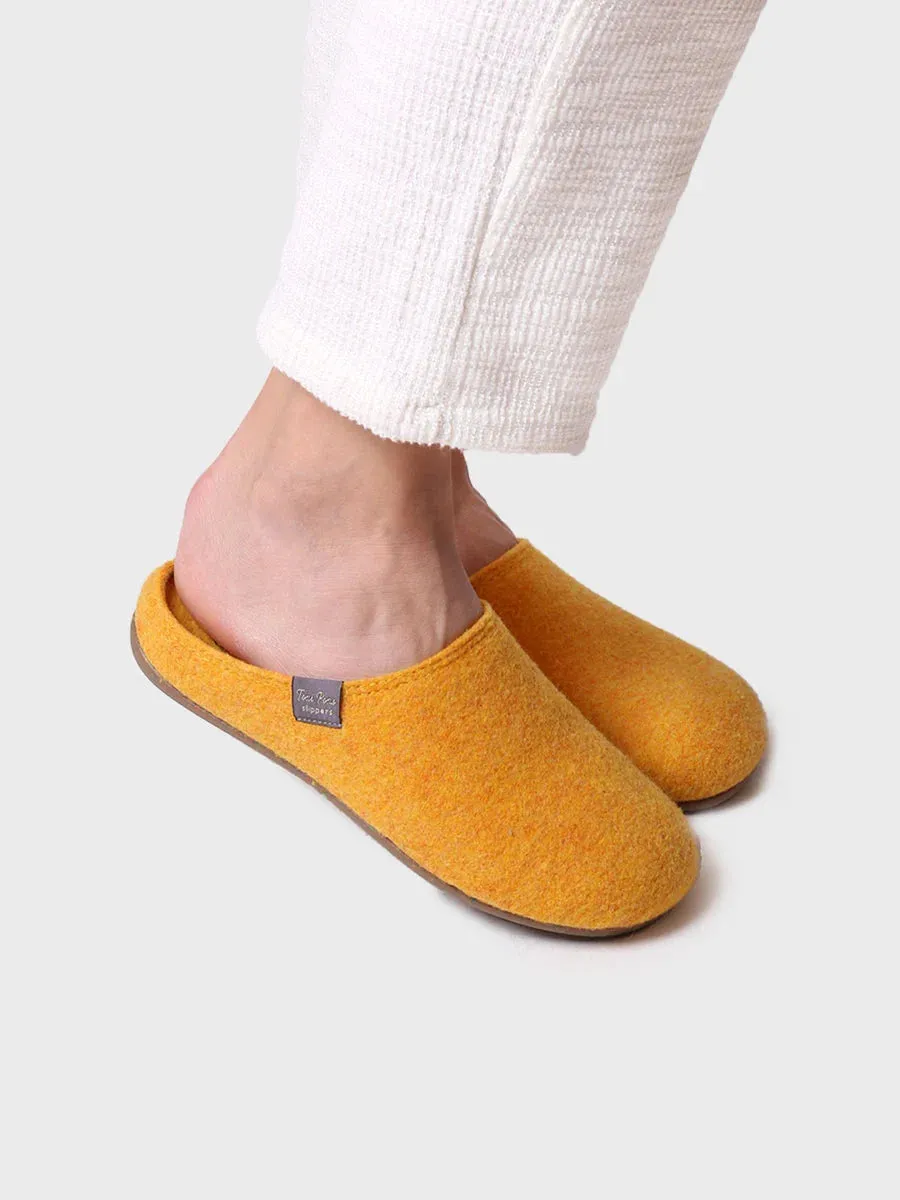 Women's clog-style slipper made from recycled felt - MONA-FR