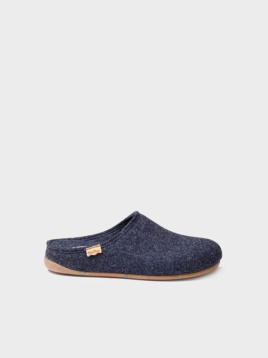 Women's clog-style slipper made from recycled felt - MONA-FR