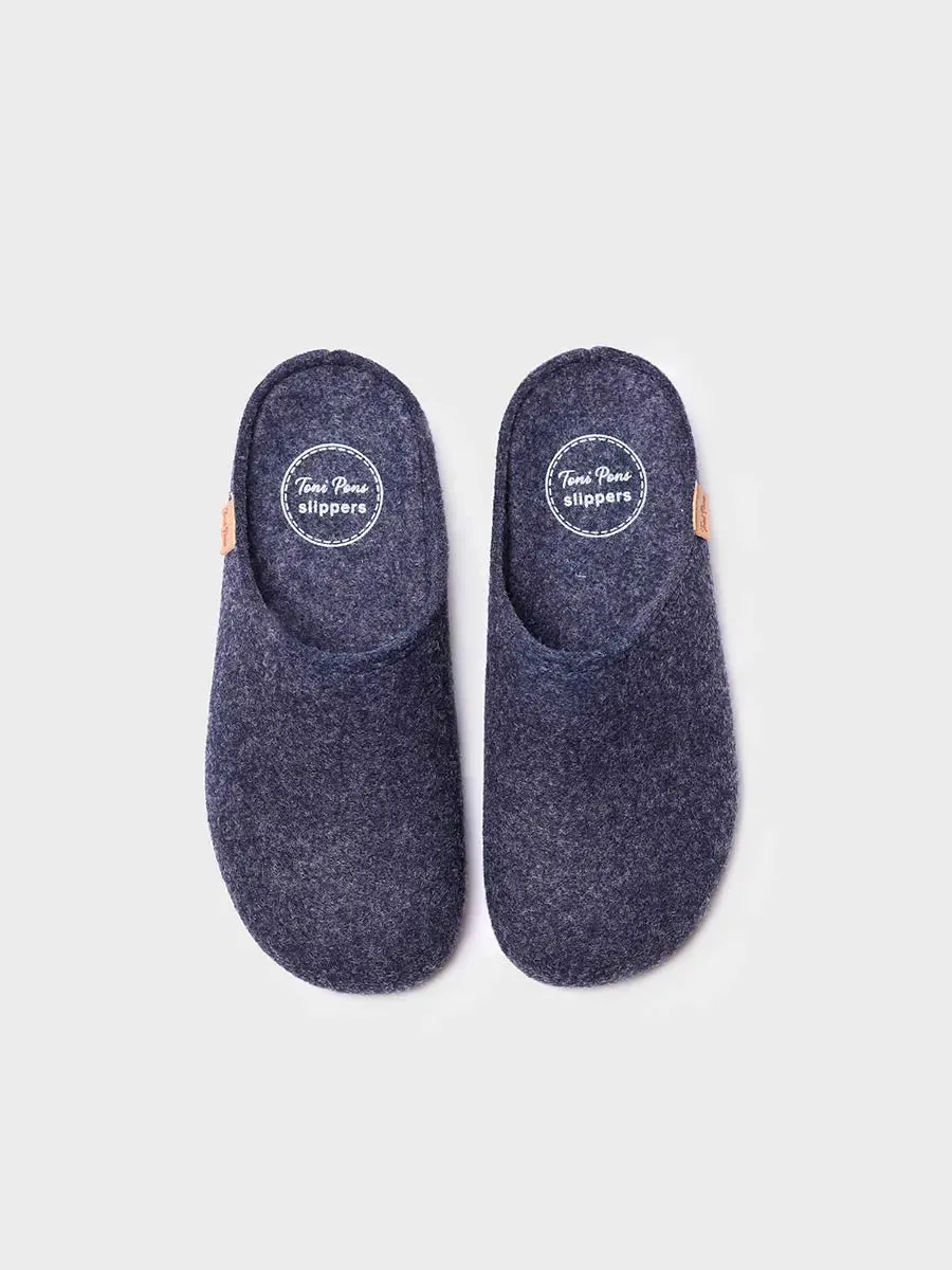 Women's clog-style slipper made from recycled felt - MONA-FR