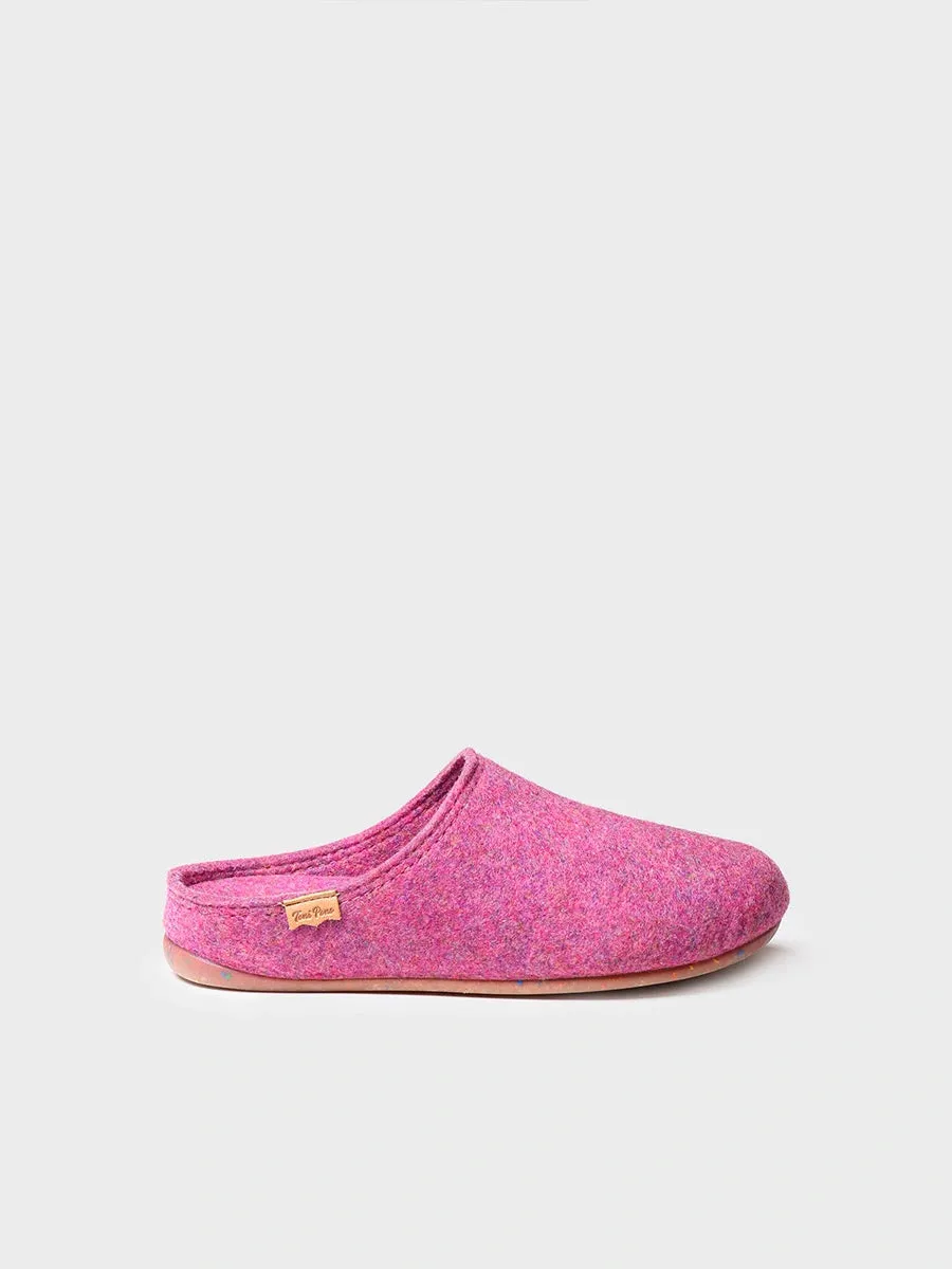 Women's clog-style slipper made from recycled felt - MONA-FR