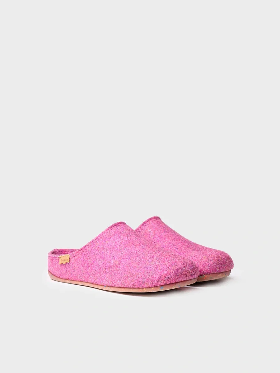 Women's clog-style slipper made from recycled felt - MONA-FR