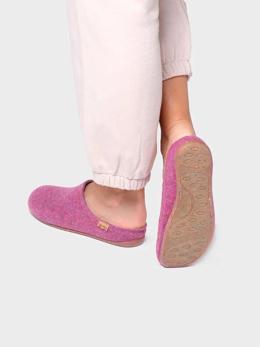 Women's clog-style slipper made from recycled felt - MONA-FR