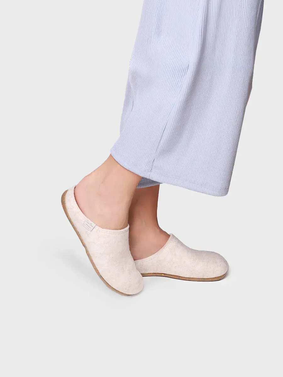 Women's clog-style slipper made from recycled felt - MONA-FR