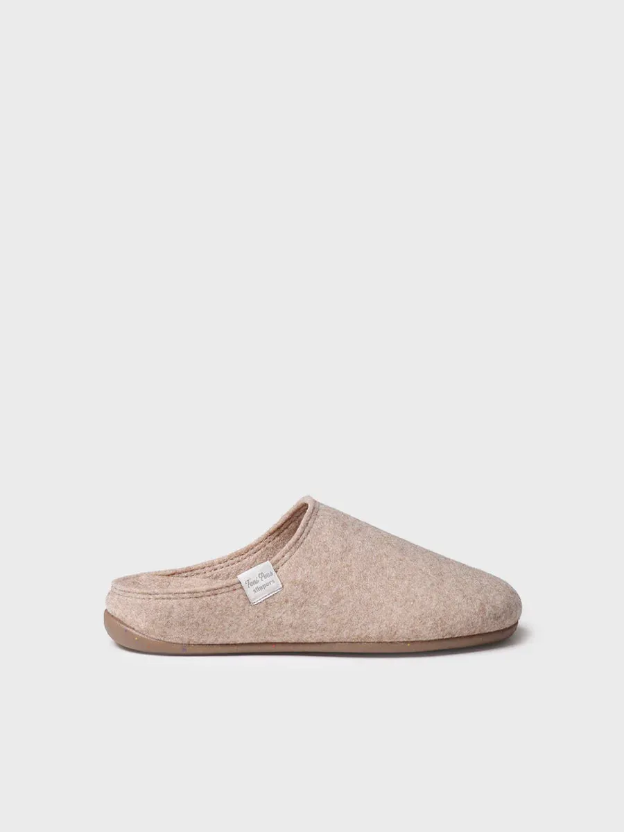 Women's clog-style slipper made from recycled felt - MONA-FR