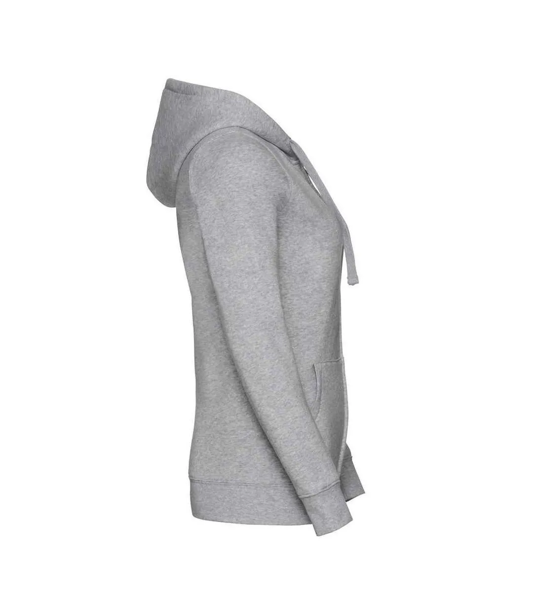 Womens/ladies authentic full zip hoodie light oxford grey Russell