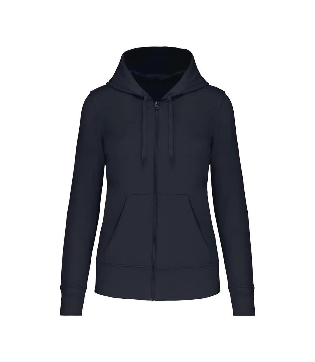 Womens/ladies eco friendly full zip hoodie navy Kariban