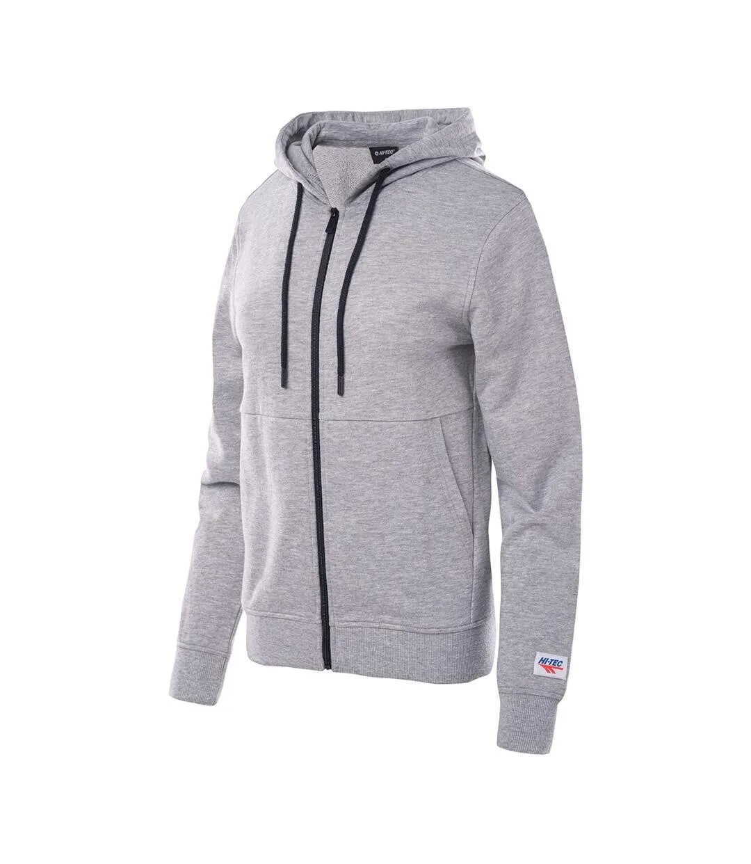 Womens/ladies lady sabarin full zip hoodie grey melange Hi-Tec