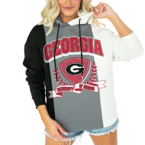 Women's Gameday Couture  Black Georgia Bulldogs Hall Of Fame Color Block Pullover Hoodie