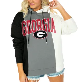 Women's Gameday Couture  Black/White Georgia Bulldogs Victory Tri-Color Pullover Hoodie