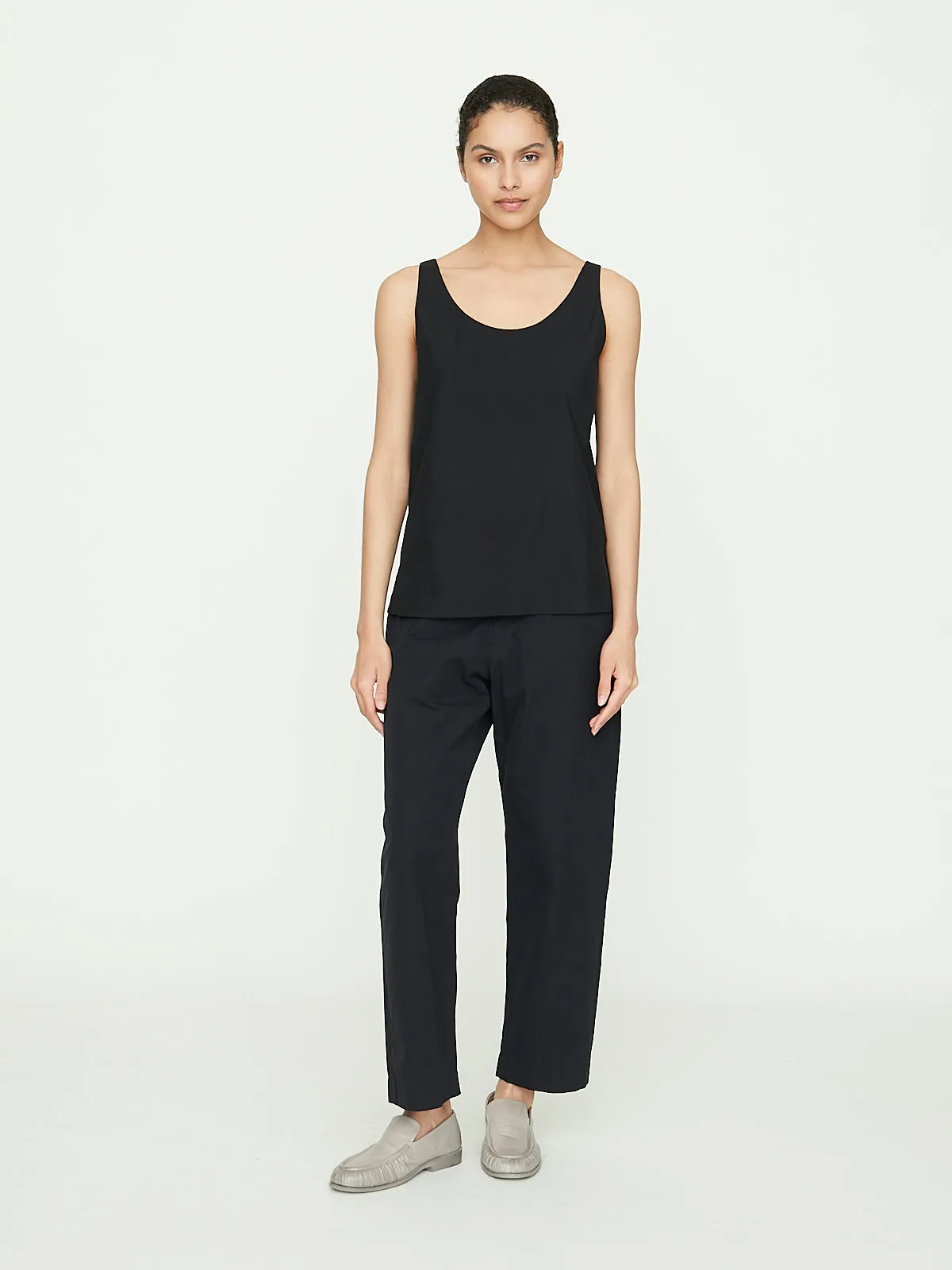 Woven Tank Top in Black