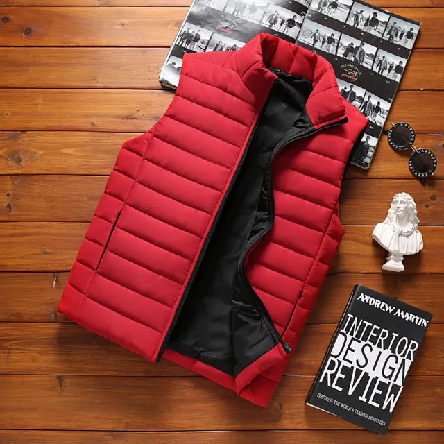 Xituodai Brand 2022 Winter Men Vest Parkas Cotton Casual Sleeveless Stand Thick Clothes Men Solid Color Vest Winter Jacket Men