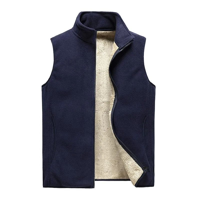 Xituodai Men' Sleeveless Vest Jackets Winter Fashion vest Male Cotton-Padded Fleece Vests Coats Men Warm Black Waistcoats Clothi