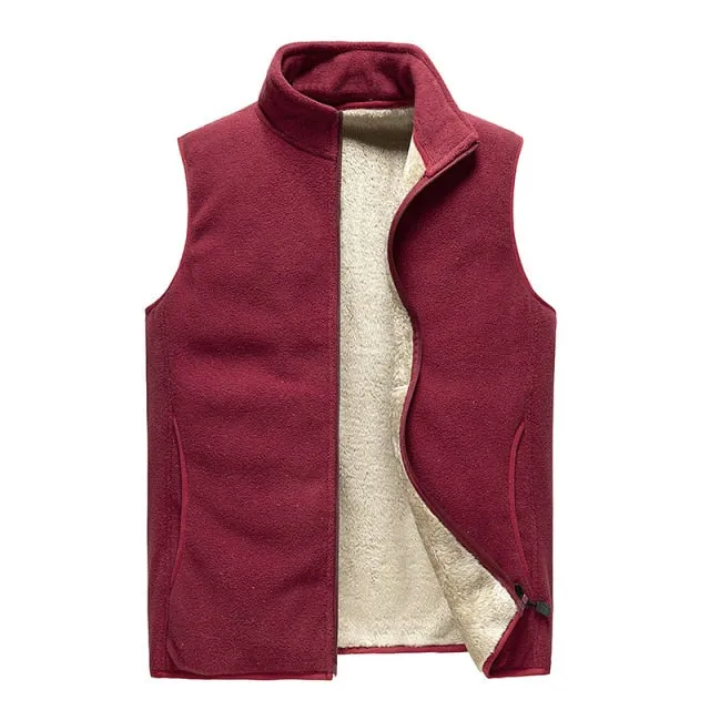 Xituodai Men' Sleeveless Vest Jackets Winter Fashion vest Male Cotton-Padded Fleece Vests Coats Men Warm Black Waistcoats Clothi