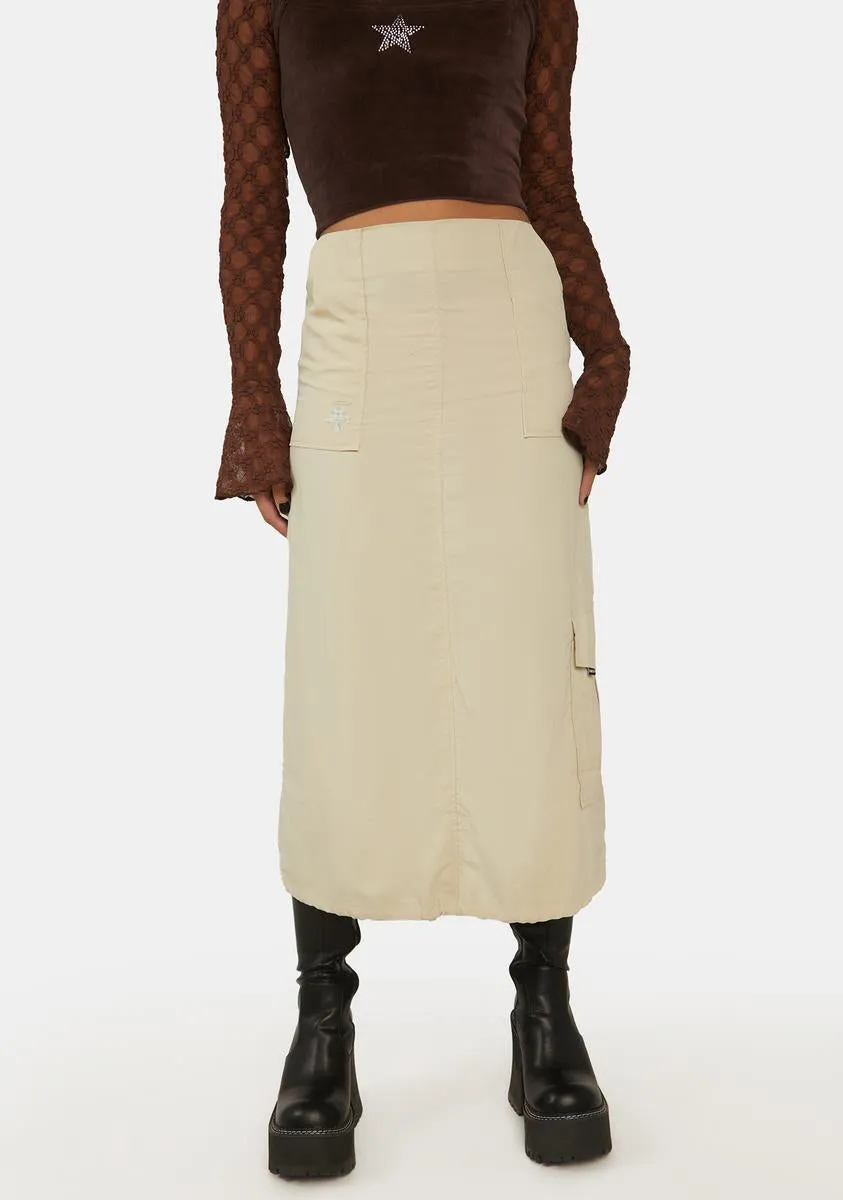 Y2k Long Cargo Skirt-