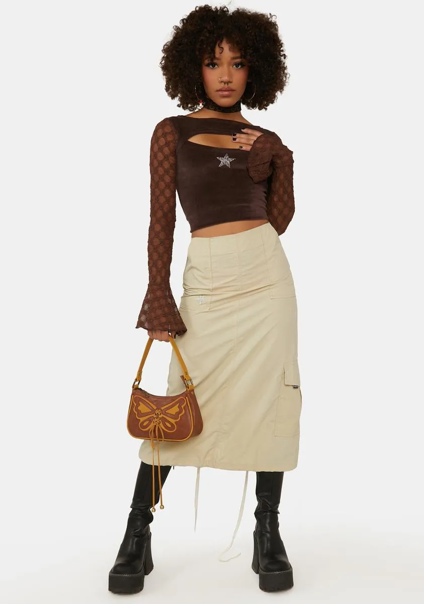 Y2k Long Cargo Skirt-