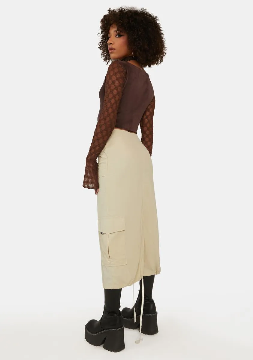 Y2k Long Cargo Skirt-